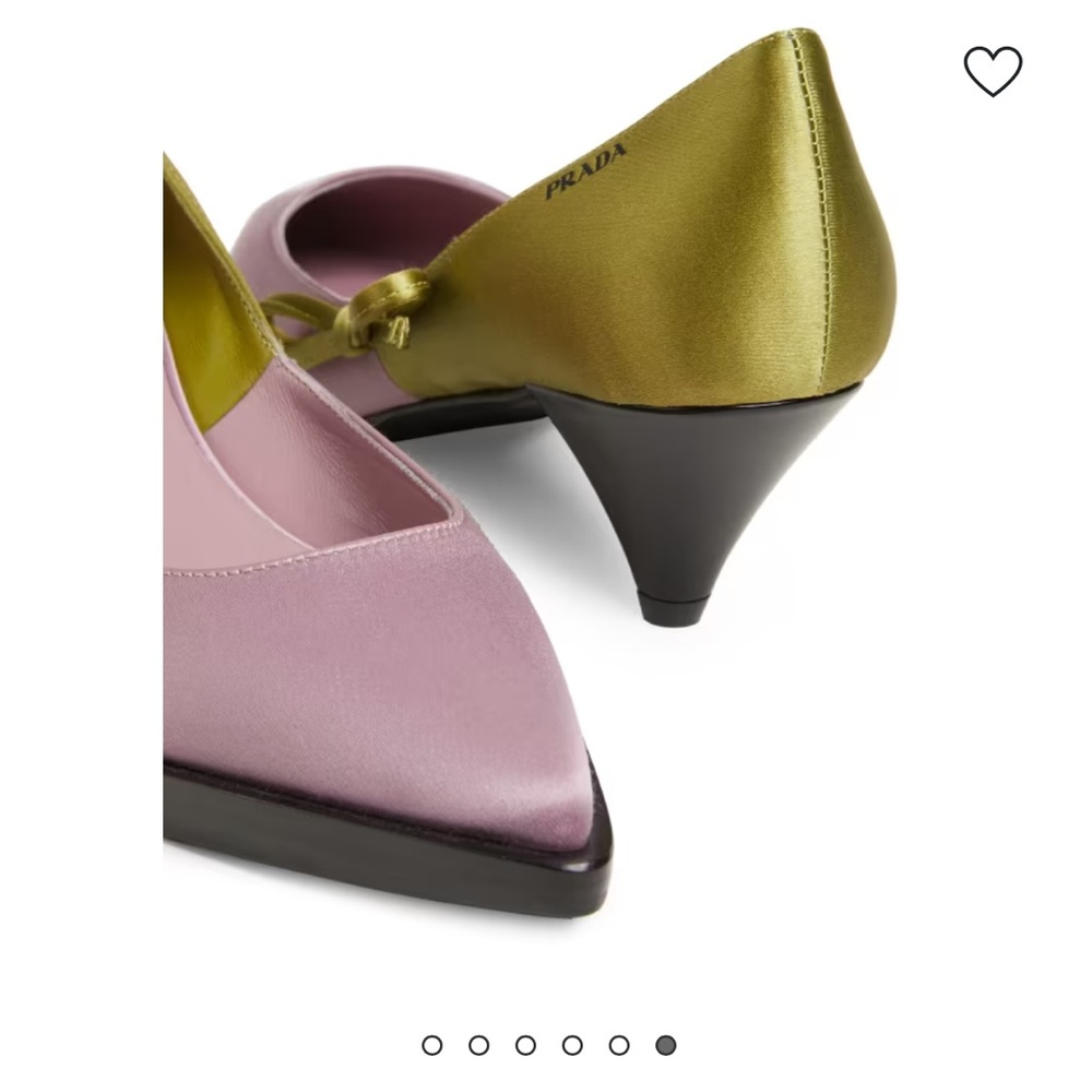 Prada Pink and Olive Green Heels - Picture 2 of 8
